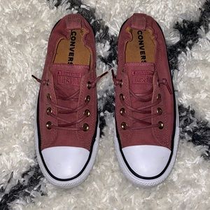Converse mauve & white all stars